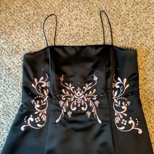 Black Formal Dress with Applique Detailing